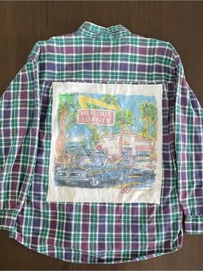 Northern Reflections 2008 In-N-Out Burger 60 Anniversary Flannel Shirt Women XL